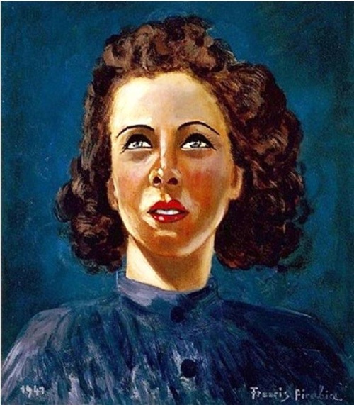 Francis Picabia - Portrait de Suzanne, 1941. Oil on paper mounted on canvas, 21.34 x 17.75 in. (54.2 x 45.1 cm.). Courtesy of Michael Werner Gallery, New York, USA 
