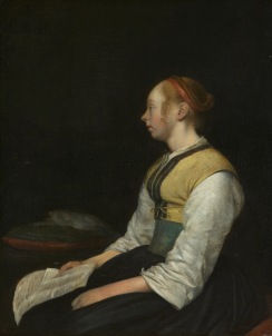 Gerard ter Borch, Seated Girl in Peasant Costume, c. 1650-60, oil on panel, 28 x 23 cm, Rijksmuseum Amsterdam (https://www.rijksmuseum.nl/en/collection/SK-A-4038)
